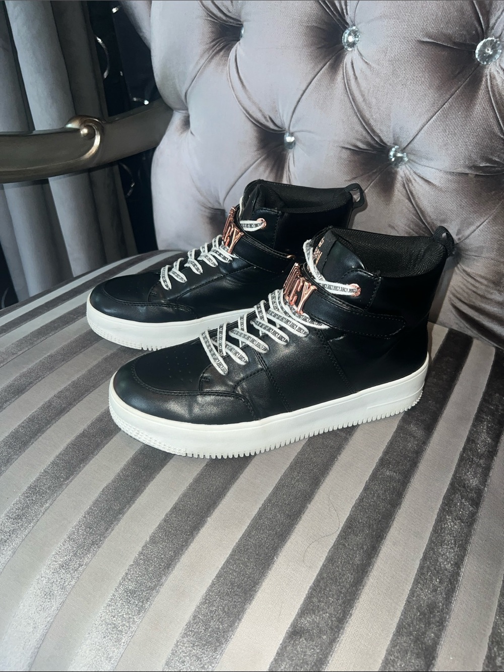 ✨ Juicy Couture Black & White High-Top Sneakers ✨
